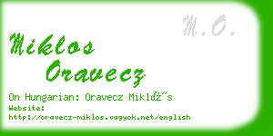 miklos oravecz business card